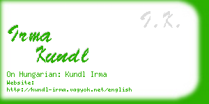 irma kundl business card